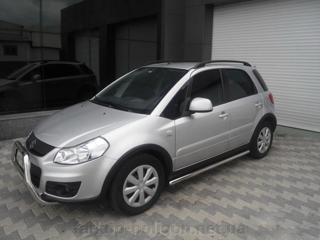 Бічні труби d50 (2 шт, нерж) Suzuki SX4 2006-2013рр. від компанії Інтернет-магазин тюнінгу «Safety auto group» - фото 1