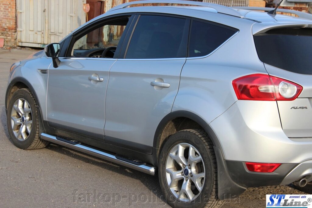 Бічні труби прямі (2 шт., нерж.) Ford Kuga 2008-2013рр. від компанії Інтернет-магазин тюнінгу «Safety auto group» - фото 1