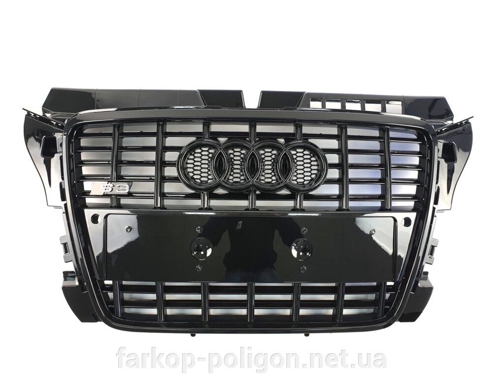 Грати радіатора Audi A3 2008-2012 рік Чорна (в стилі S-line) від компанії Інтернет-магазин тюнінгу «Safety auto group» - фото 1