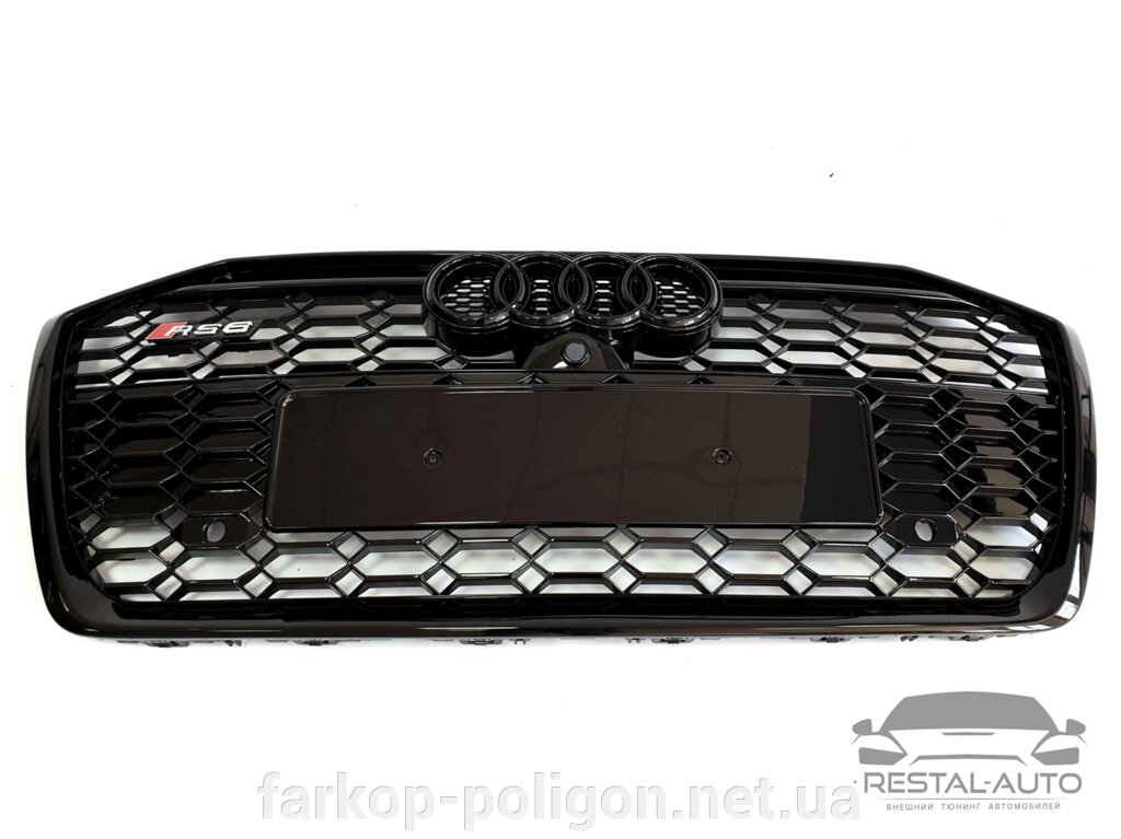 Грати радіатора в стилі RS на Audi A6 C8 2018-2021 року ( Чорна під камеру без дистроніка ) від компанії Інтернет-магазин тюнінгу «Safety auto group» - фото 1