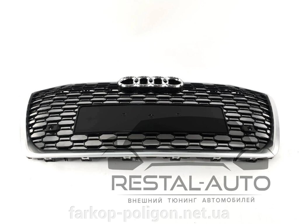 Грати радіатора в стилі RS на Audi A6 C8 2018-2021 року ( Чорна з сірим ) від компанії Інтернет-магазин тюнінгу «Safety auto group» - фото 1