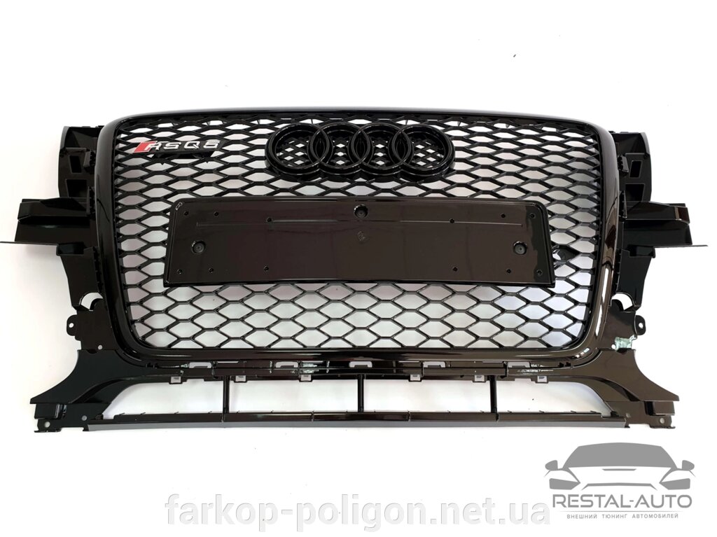 Грати радіатора в стилі RS на Audi Q5 8R 2008-2012 рік Чорна від компанії Інтернет-магазин тюнінгу «Safety auto group» - фото 1