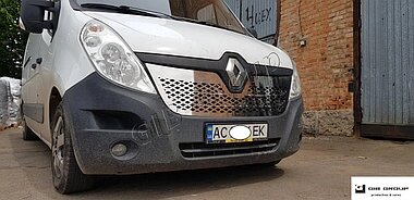 Хром накладка на решітку радіатора для Renault Master ІІІ (2014-2019) від компанії Інтернет-магазин тюнінгу «Safety auto group» - фото 1
