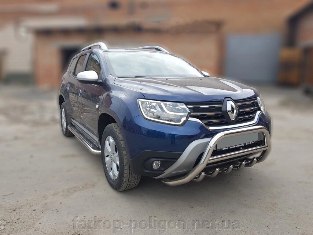 Кенгурятник без напису WT003 (нерж.) Renault Duster 2018 від компанії Інтернет-магазин тюнінгу «Safety auto group» - фото 1