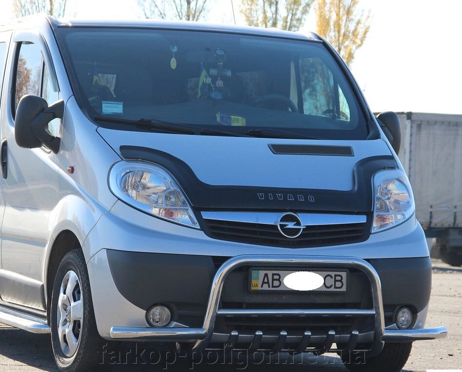 Кенгурятник із вусами WT003-Plus (нерж.) Renault Trafic 2001-2015 гг. від компанії Інтернет-магазин тюнінгу «Safety auto group» - фото 1