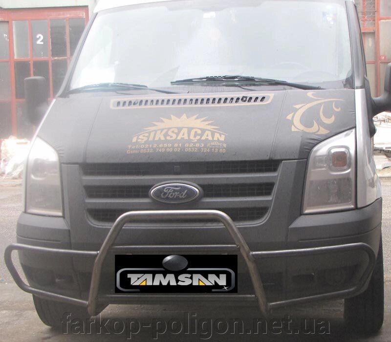 Кенгурятник із вусами WT021 (2006-2014, нерж.) Ford Transit 2000-2014 гг. від компанії Інтернет-магазин тюнінгу «Safety auto group» - фото 1