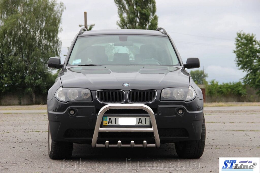 Кенгурятник QT006 (нерж.) BMW X3 E-83 2003-2010рр. від компанії Інтернет-магазин тюнінгу «Safety auto group» - фото 1