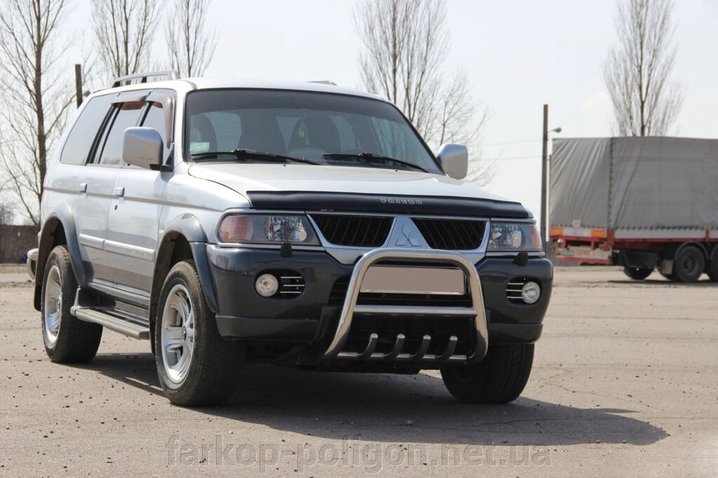 Кенгурятник QT006 (нерж) Mitsubishi Pajero Sport 1996-2007. від компанії Інтернет-магазин тюнінгу «Safety auto group» - фото 1