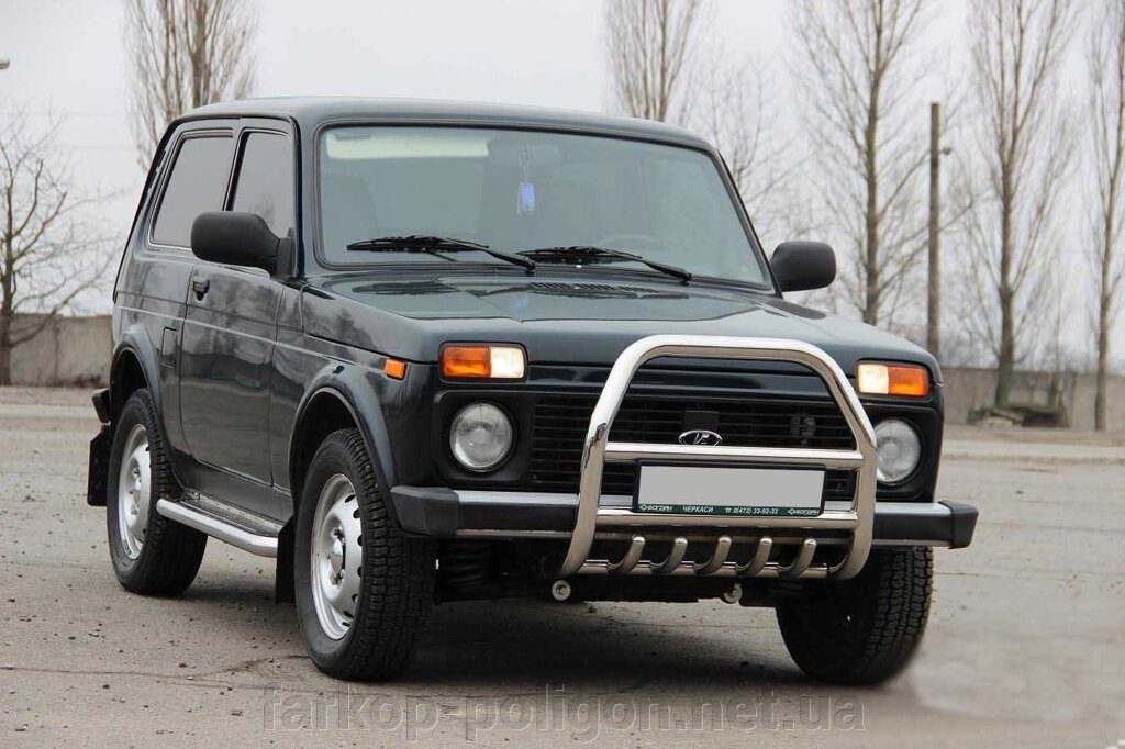 Кенгурятник QT007 (нерж.) Lada Niva та Urban від компанії Інтернет-магазин тюнінгу «Safety auto group» - фото 1