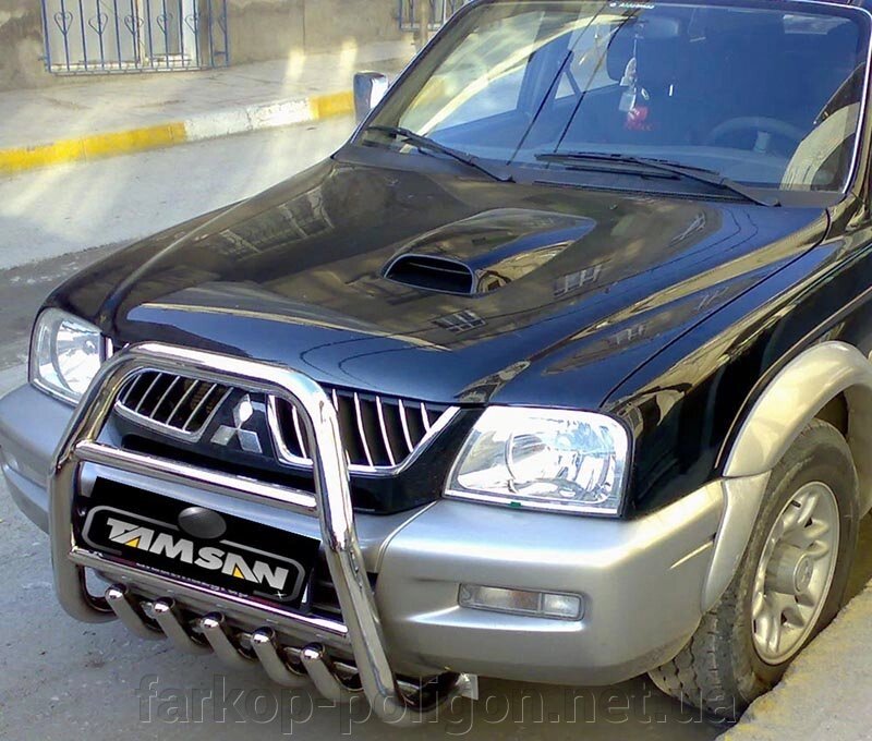 Кенгурятник QT007 (нерж.) Mitsubishi L200 1996-2006. від компанії Інтернет-магазин тюнінгу «Safety auto group» - фото 1