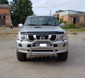 Кенгурятник QT007 (нерж) Nissan Patrol Y61 1997-2011рр.