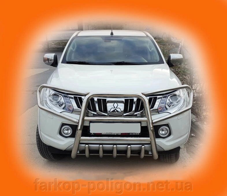 Кенгурятник QT019 (нерж) Mitsubishi L200 2015р. від компанії Інтернет-магазин тюнінгу «Safety auto group» - фото 1