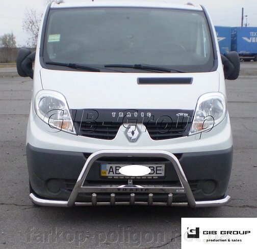 Кенгурятник Renault Trafic з 2001-2014 р. модель F1-10.6 від компанії Інтернет-магазин тюнінгу «Safety auto group» - фото 1