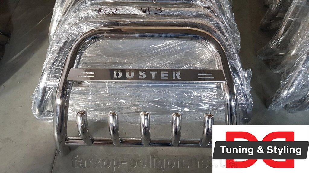 Кенгурятник RNDT.09.F1-58.6 (нерж.) Dacia Duster 2008-2018рр. від компанії Інтернет-магазин тюнінгу «Safety auto group» - фото 1