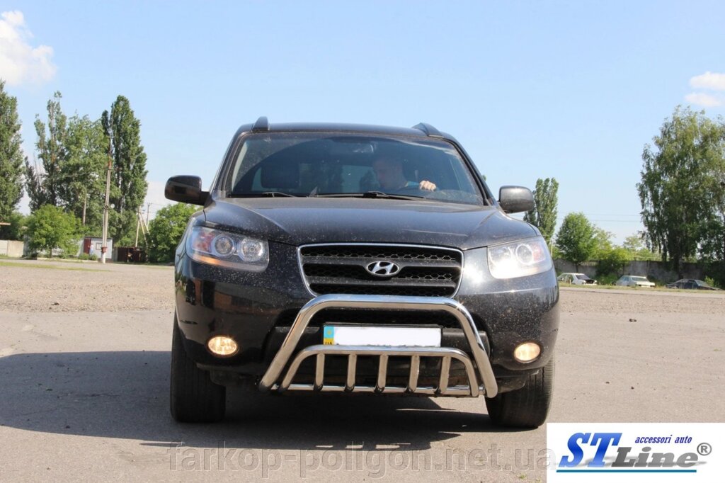 Кенгурятник WT002 (нерж.) Hyundai Santa Fe 2 2006-2012рр. від компанії Інтернет-магазин тюнінгу «Safety auto group» - фото 1