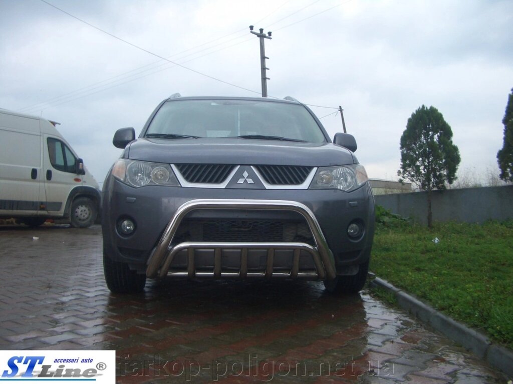 Кенгурятник WT002 (нерж.) Mitsubishi Outlander 2006-2012рр. від компанії Інтернет-магазин тюнінгу «Safety auto group» - фото 1