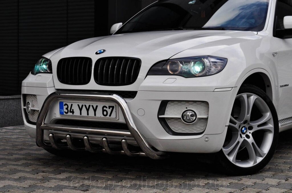 Кенгурятник WT003 (нерж.) BMW X6 E-71 2008-2014рр. від компанії Інтернет-магазин тюнінгу «Safety auto group» - фото 1