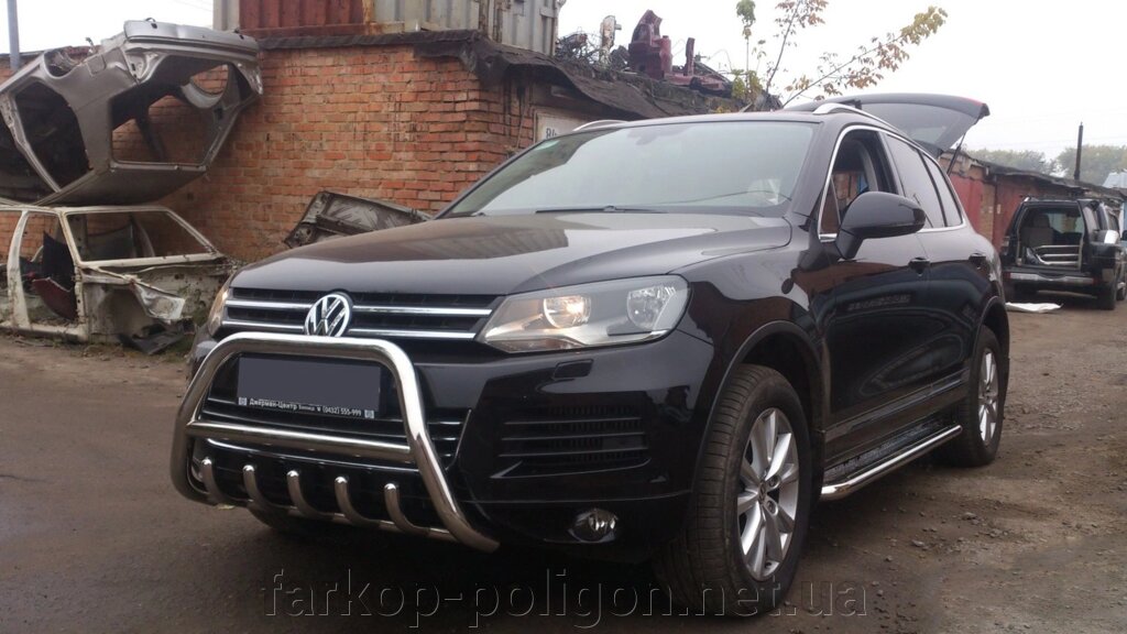 Кенгурятник WT003 (нерж) Volkswagen Touareg 2010-2018рр. від компанії Інтернет-магазин тюнінгу «Safety auto group» - фото 1