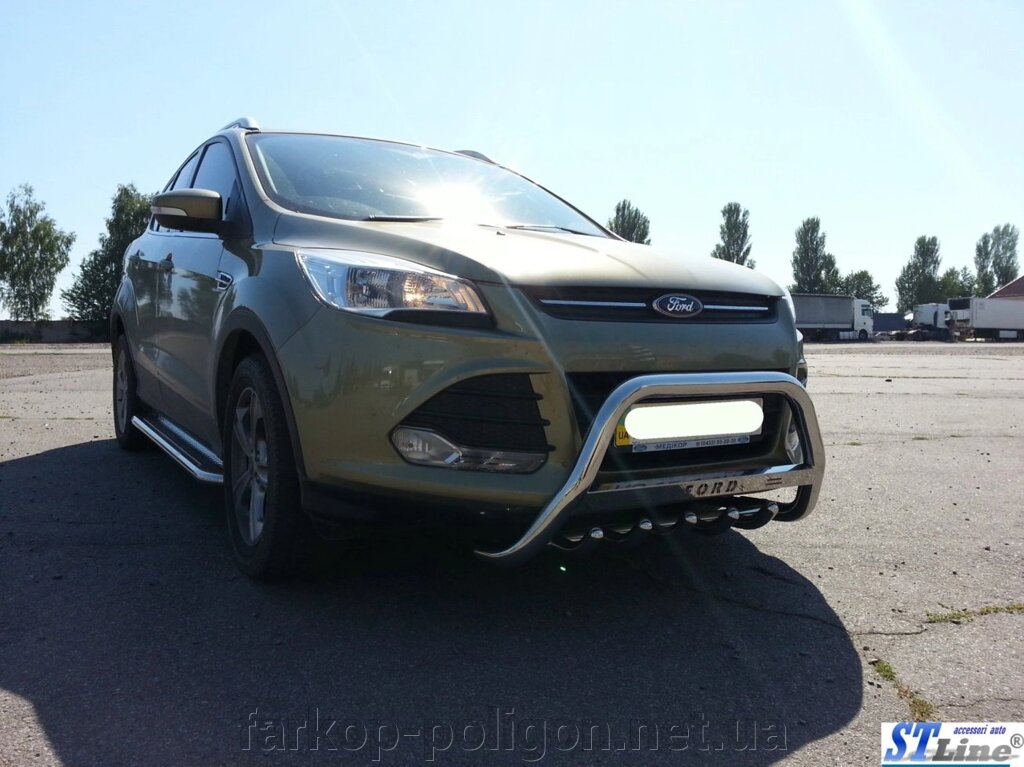 Кенгурятник WT004 (нерж.) Ford Kuga 2013-2019рр. від компанії Інтернет-магазин тюнінгу «Safety auto group» - фото 1