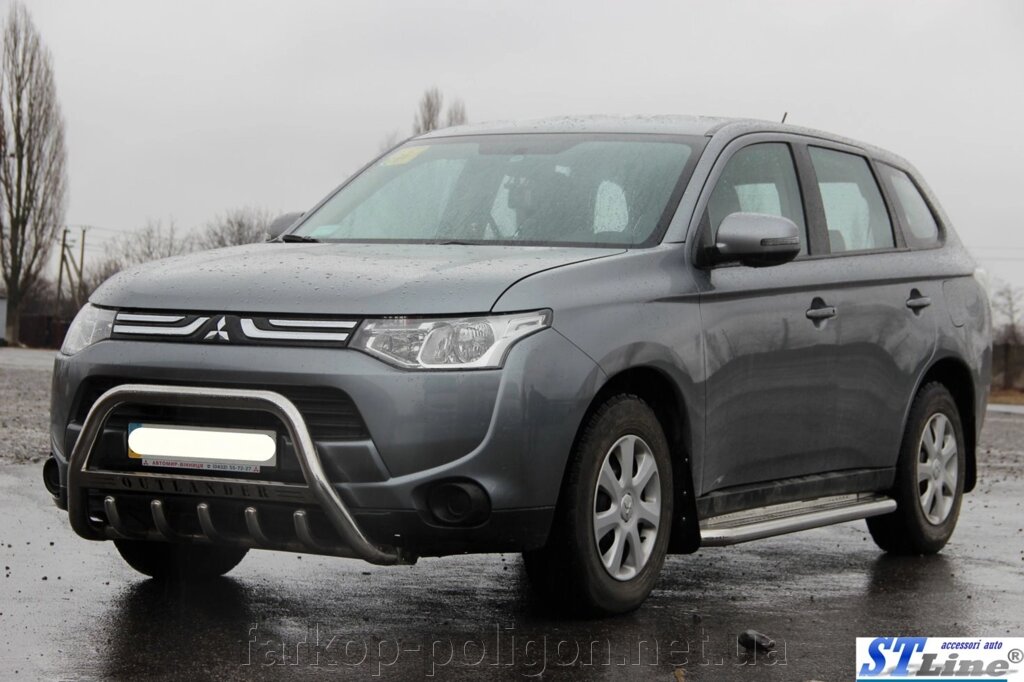 Кенгурятник WT004 (нерж.) Mitsubishi Outlander 2012 та 2015 рр. від компанії Інтернет-магазин тюнінгу «Safety auto group» - фото 1