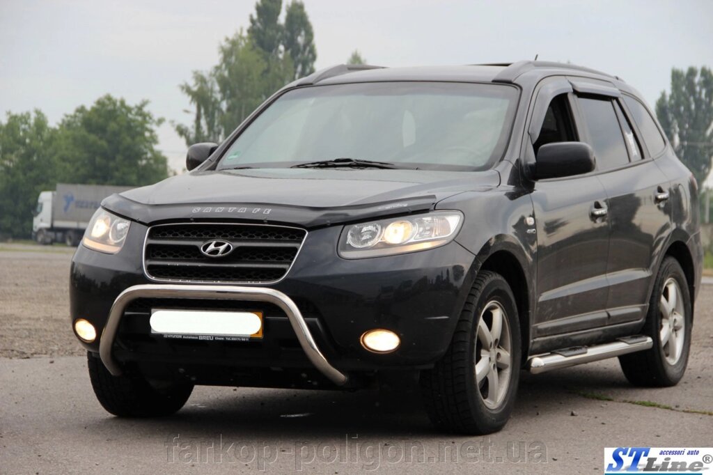 Кенгурятник WT007 (нерж.) Hyundai Santa Fe 2 2006-2012рр. від компанії Інтернет-магазин тюнінгу «Safety auto group» - фото 1