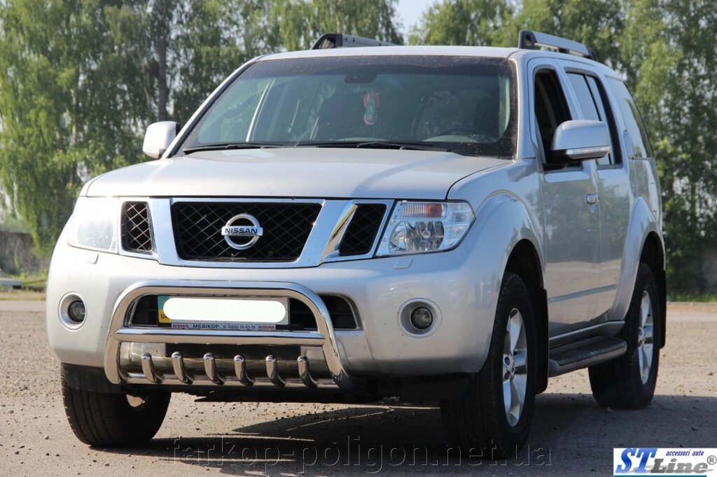 Кенгурятник WT008 (нерж) Nissan Pathfinder R51 2005-2014рр. від компанії Інтернет-магазин тюнінгу «Safety auto group» - фото 1