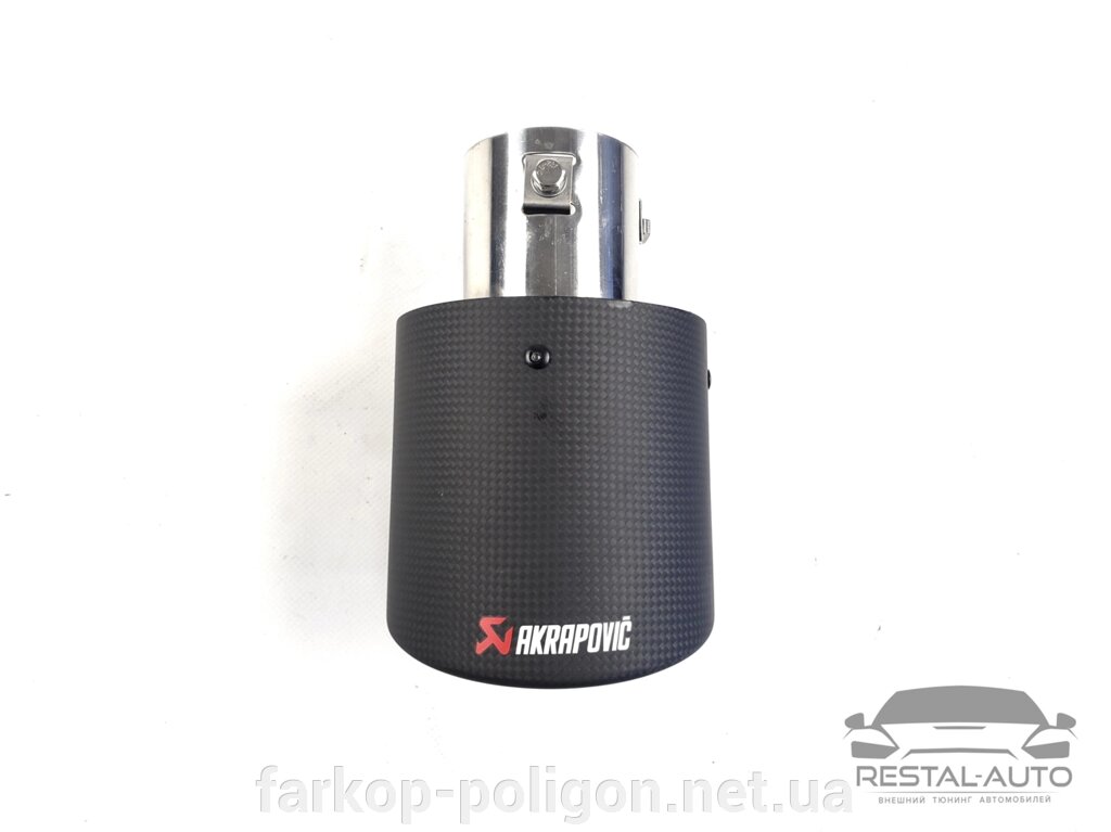 Насадка на глушник Akrapovic закруглена з карбоном 54/63 мм. від компанії Інтернет-магазин тюнінгу «Safety auto group» - фото 1
