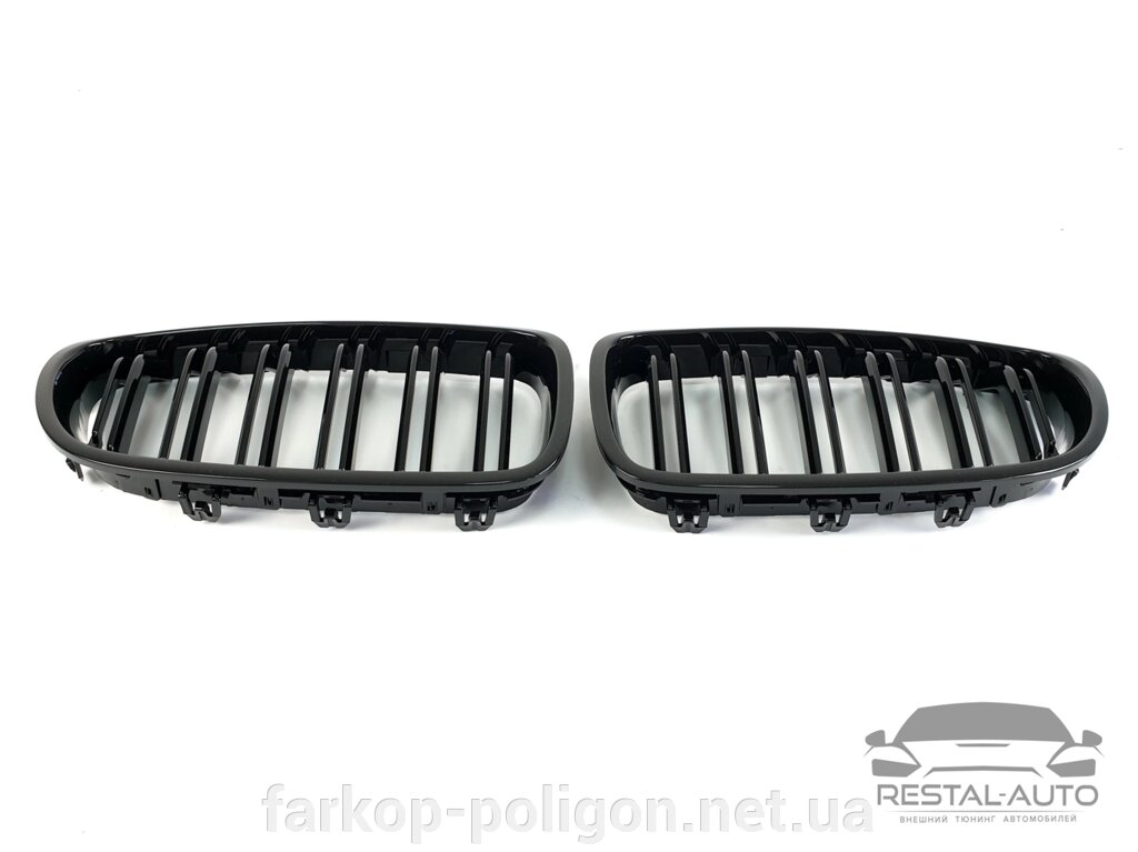 Ніздрі на BMW 5 Series F10 2010-2017 рік Чорні Глянцеві ( Подвійні M-Look ) від компанії Інтернет-магазин тюнінгу «Safety auto group» - фото 1