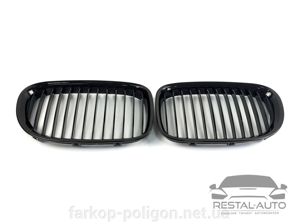 Ніздрі на BMW 7 Series F01/F02 2008-2015 рік Чорні Глянцеві (V2) від компанії Інтернет-магазин тюнінгу «Safety auto group» - фото 1