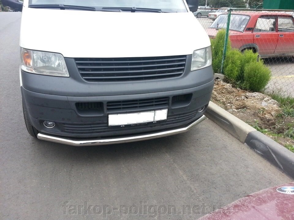 Нижня одинарна губа ST008 (нерж) Volkswagen T5 Transporter 2003-2010р. від компанії Інтернет-магазин тюнінгу «Safety auto group» - фото 1