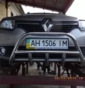 Низький кенгуру з на грилі на Renault Logan MCV Uatuning нержавіюча сталь від компанії Інтернет-магазин тюнінгу «Safety auto group» - фото 1