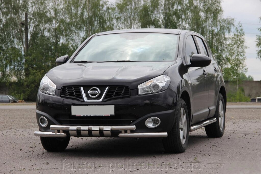 Передній вус ST009-15 (нерж.) Nissan Qashqai 2010-2014рр. від компанії Інтернет-магазин тюнінгу «Safety auto group» - фото 1