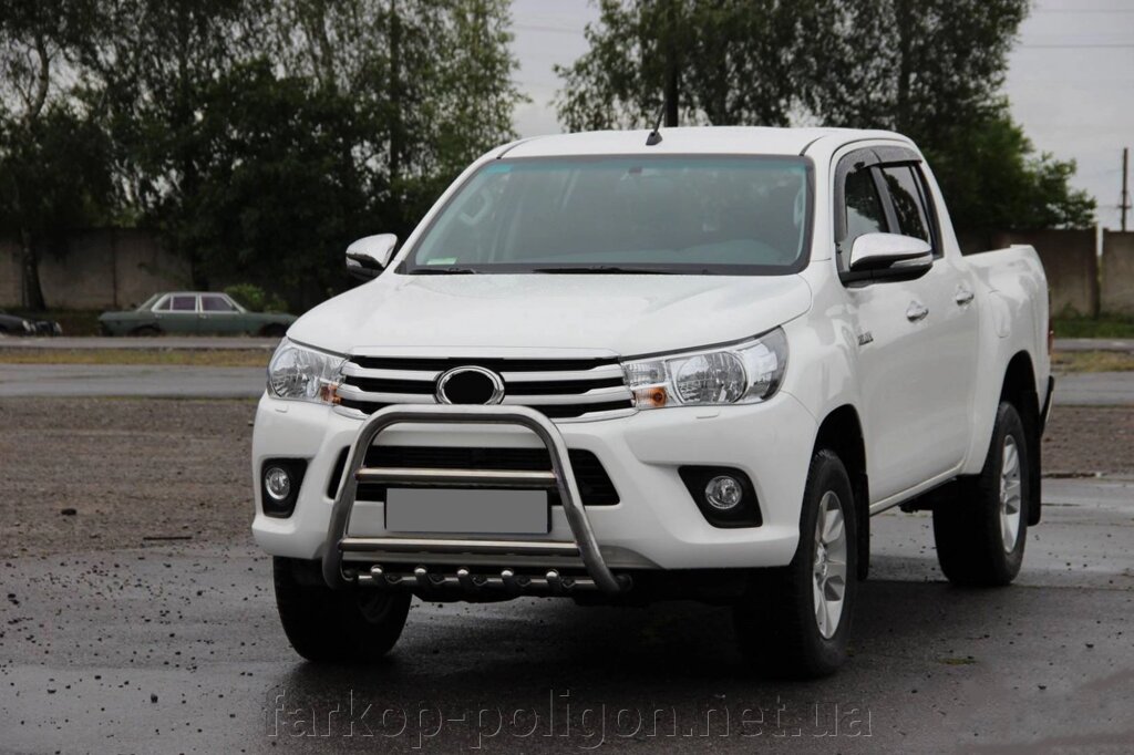 Передній захист QT008 (нерж) Toyota Hilux 2015р. від компанії Інтернет-магазин тюнінгу «Safety auto group» - фото 1