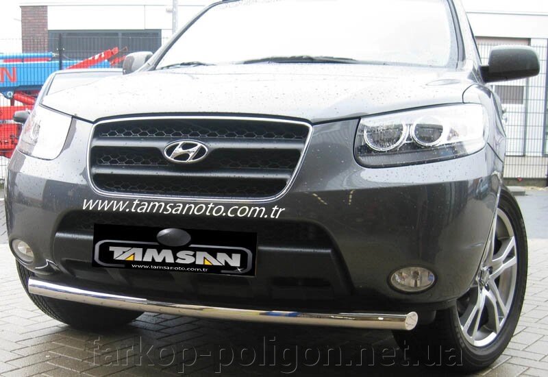 Передній захист ST008 (нерж.) Hyundai Santa Fe 2 2006-2012рр. від компанії Інтернет-магазин тюнінгу «Safety auto group» - фото 1