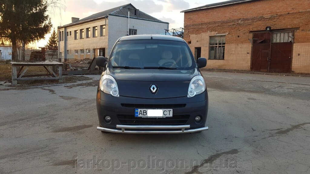 Передній захист ST014 (нерж.) Renault Kangoo 2008 та 2013 рр. від компанії Інтернет-магазин тюнінгу «Safety auto group» - фото 1