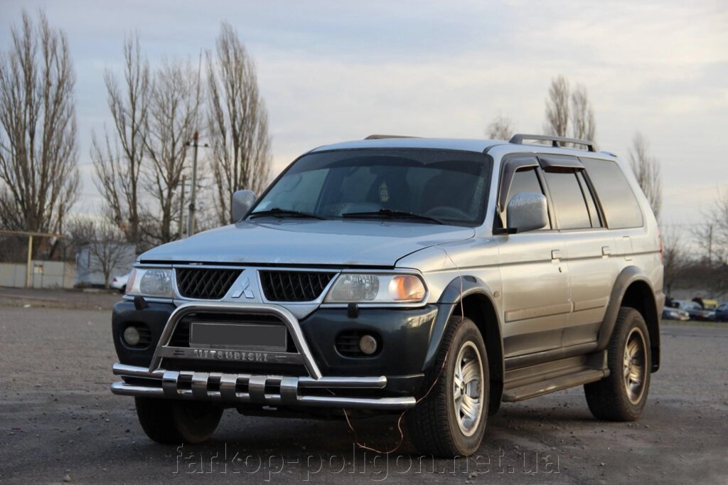 Передній захист ST015WT (нерж) Mitsubishi Pajero Sport 1996-2007рр. від компанії Інтернет-магазин тюнінгу «Safety auto group» - фото 1