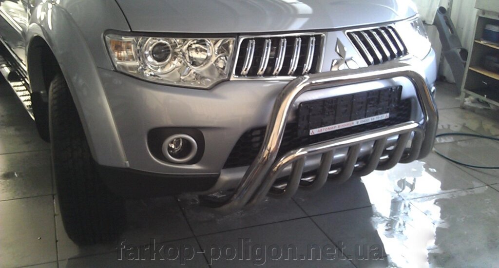 Передній захист WT002 (нерж.) Mitsubishi Pajero Sport 2008-2015рр. від компанії Інтернет-магазин тюнінгу «Safety auto group» - фото 1