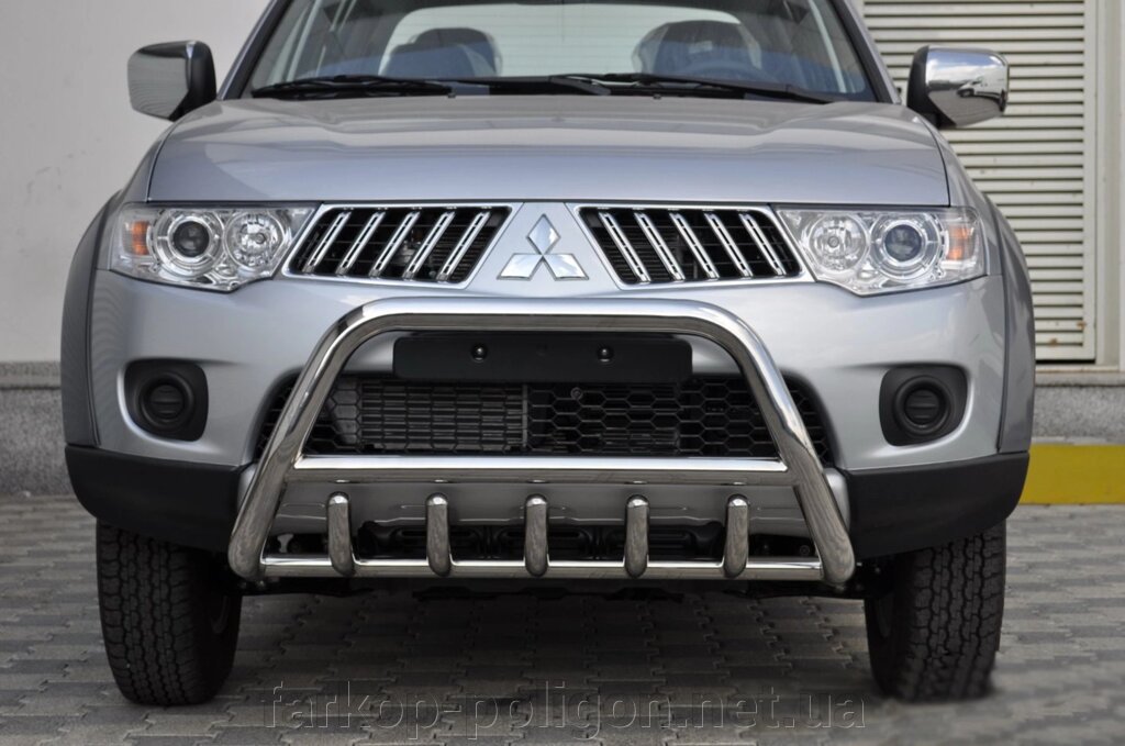 Передній захист WT003 (нерж.) Mitsubishi Pajero Sport 2008-2015рр. від компанії Інтернет-магазин тюнінгу «Safety auto group» - фото 1