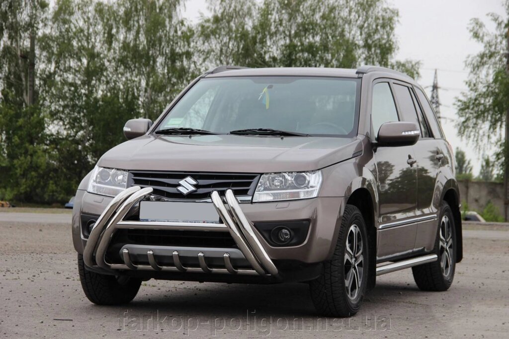 Передня дуга роги WT1 (нерж) Suzuki Grand Vitara 2005-2014рр. від компанії Інтернет-магазин тюнінгу «Safety auto group» - фото 1