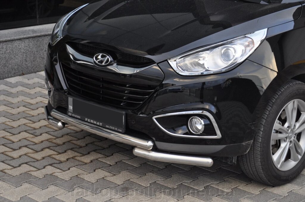 Передня дуга ST014-1 (нерж.) Hyundai IX-35 2010-2015рр. від компанії Інтернет-магазин тюнінгу «Safety auto group» - фото 1