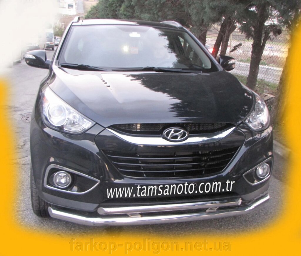 Передня дуга ST014-2 (нерж.) Hyundai IX-35 2010-2015рр. від компанії Інтернет-магазин тюнінгу «Safety auto group» - фото 1