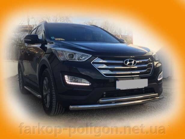 Передня дуга ST014 (нерж.) Hyundai Santa Fe 3 2012-2018рр. від компанії Інтернет-магазин тюнінгу «Safety auto group» - фото 1