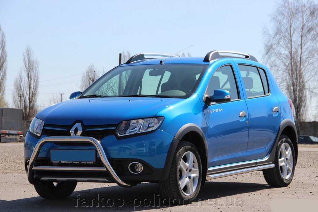 Передня дуга WT006 (нерж.) Dacia Sandero 2013р. від компанії Інтернет-магазин тюнінгу «Safety auto group» - фото 1