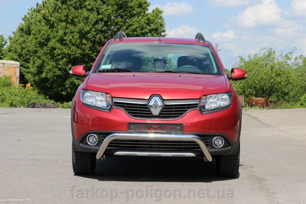 Передня дуга WT007 (нерж.) Renault Sandero 2013р. від компанії Інтернет-магазин тюнінгу «Safety auto group» - фото 1