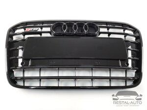 Тюнинг Решетка радиатора Audi A6 2011-2014год Черная (в стиле S-Line)