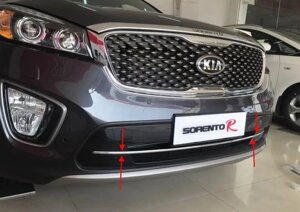 Накладка на решітку переднього бампера Libao (пластик) для Kia Sorento UM 2015-2020 рр