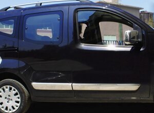 Молдинг дверний (4 шт, нерж) OmsaLine - Італійська нержавійка для Peugeot Bipper