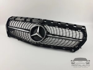 Решітка радіатора Mercedes CLA-Class C117 з 2013-2017 р. (Diamond, чорна з хром вставками)
