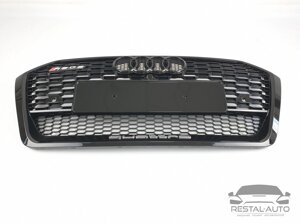 Тюнинг Решетка радиатора Audi Q5 2016-2020год Черная (в стиле RS)
