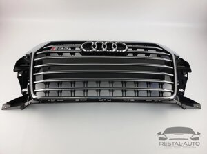 Тюнинг Решетка радиатора Audi Q3 2014-2018год Черная с хромом (в стиле S-Line)
